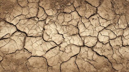 Dramatic cracked earth texture evokes climate change, drought, and environmental concerns, perfect for impactful presentations and website backgrounds