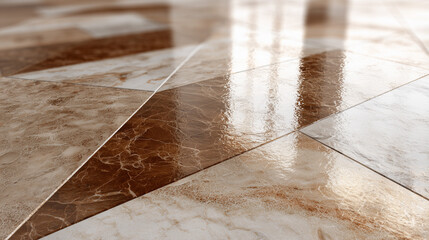 Glossy ceramic tile surface texture with fine material details clean geometric arrangement precise craftsmanship realistic color and surface finishing commercial stock design style