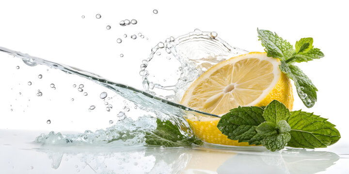 lemon in water - Powered by Adobe