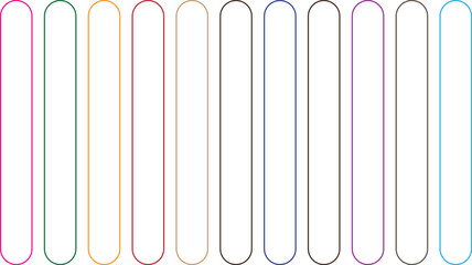 Isolated set of colorful metal paper clips on a white background, useful as an office tool symbol