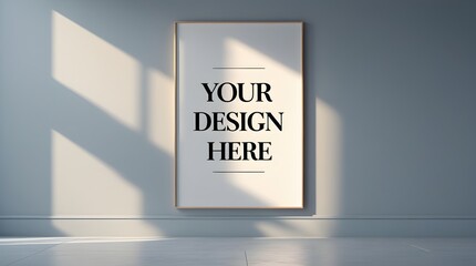 Blank Poster Frame Mockup, Minimal Wall Art Display, Natural Light Overlay