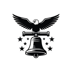 Eagle With Liberty Bell Vintage Art
