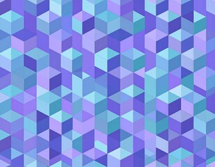 Obraz premium Abstract geometric background with blue and purple cubes in a seamless pattern