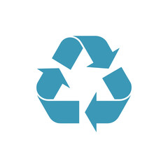 Blue Recycle Symbol Eco Icon