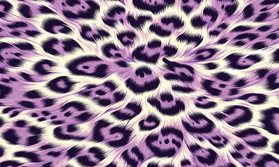 A vibrant purple animal print background, a stylish fur skin texture
