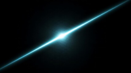 Bright cyan light streak across a dark black background