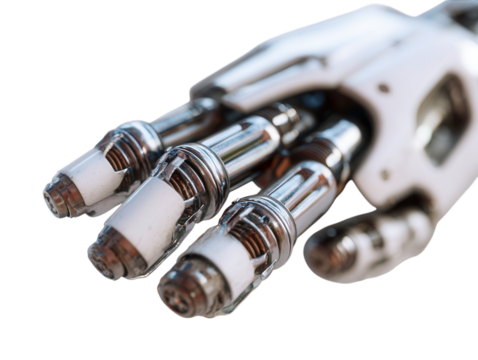 Industrial robotic arm with articulated joints.