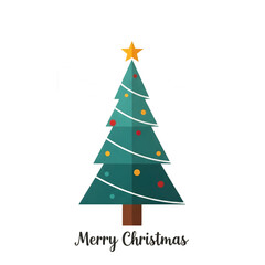 Fototapeta premium Simple christmas tree with star and clouds on black background illustration