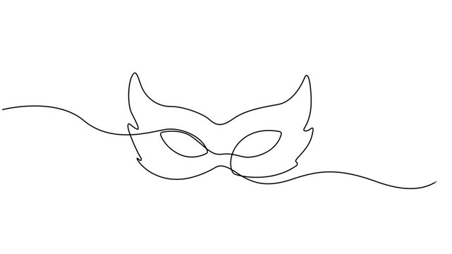 Self drawing line animation Comedy and tragedy line theater masks feelings continuous one single line drawn concept video, Animation of continuous one line drawing of two theater masks. Role-playing