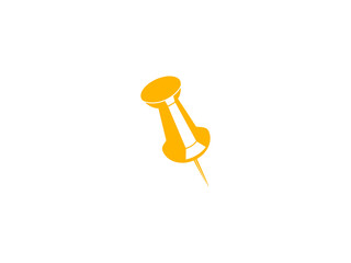 Orange Push Pin Icon