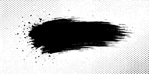Abstract black ink grunge background with splatter and dirty texture design illustration