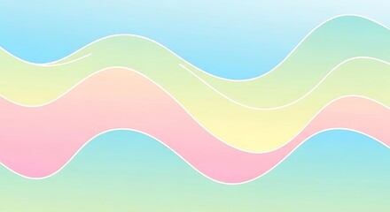 Fototapeta premium Pastel waves background with soft colors and smooth transitions.