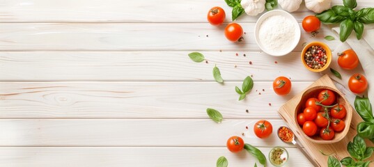 Artisan homemade pizza on rustic wooden board with fresh toppings and charming table setting