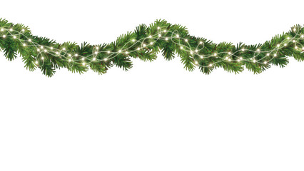 Illuminated greenery garland with warm white lights