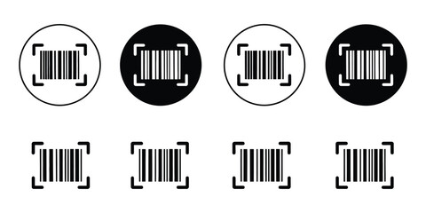 Scan Barcode Icon Outline Set in Clean Black and White Vector Illustration Featuring Minimal Coding Symbols, Modern Product Identification Graphics, and Simple Line Art Elements for Design Use