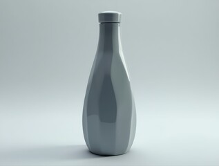 Product packaging design featuring minimalist grey bottle
