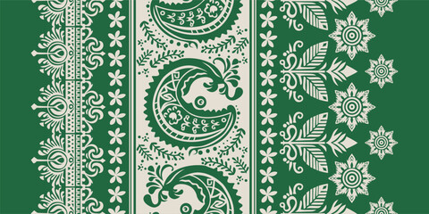 Ethnic ikat floral Indian Pattern. Motifs African boho paisley pattern embroidery border. Aztec-style seamless patterns. Saree Sarong Motifs abstract design for texture, fabric, clothing