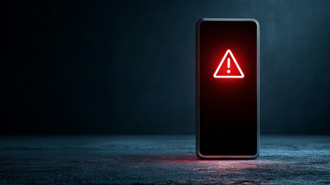 Urgent attention needed a red alert displayed on mobile device signals critical issue requiring immediate action in a tech environment - Powered by Adobe