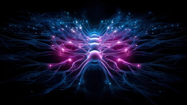 Stylized Neural Network with Glowing Synapses