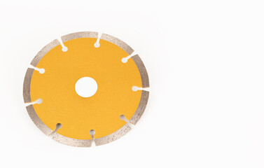 Segmented diamond wheel 125 mm for cutting concrete, brick, stone materials  for angle grinder on white background