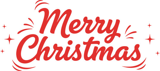 Merry christmas holiday greeting card design element on white