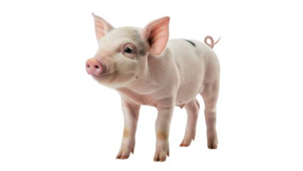 Adorable piglet posing cutely isolated PNG with Transparent Background