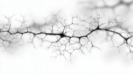 Obraz premium Minimal Mycelium Structure with Spreading Filaments