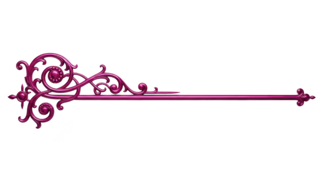 Decorative pink ornamental flourish divider on transparent background
 - Powered by Adobe