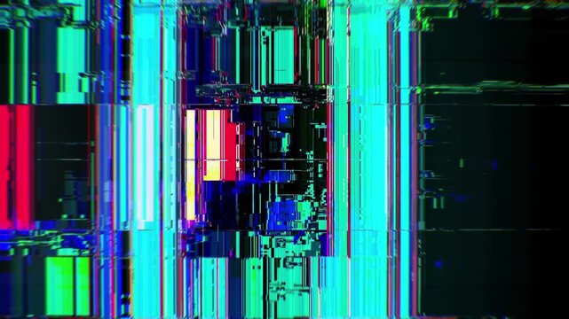 Abstract microchip datamosh loop with smooth, seamless digital distortions. Perfect for motion graphics overlays, tech UI, sci-fi interfaces and creative backgrounds.