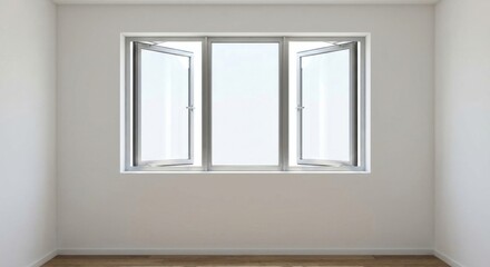 Fototapeta premium Bright and open window design showcasing modern architecture in a minimalistic interior space