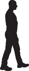 Obraz premium vector, silhouette of side view of a man walking
