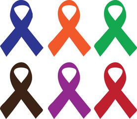 Pink breast cancer awareness ribbon symbol for support and health charity