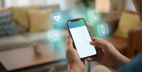 Mobile Health App Interface on Smartphone &ndash; Digital Healthcare, Telemedicine Technology, Remote Patient Monitoring, Online Medical Services & Modern Health Innovation