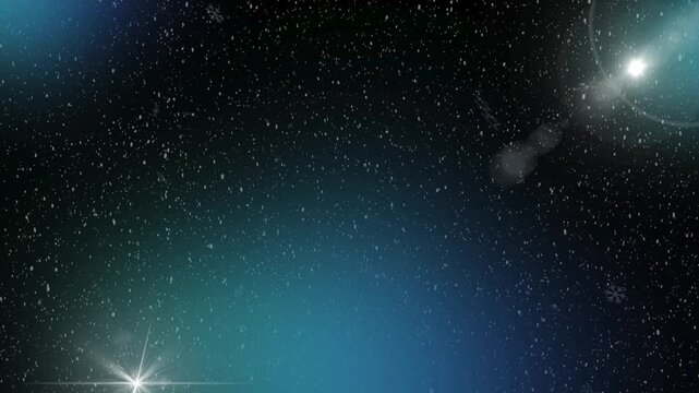 A mesmerizing cosmic dance of stars and light, where celestial bodies twinkle against a backdrop of deep blue and black space