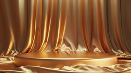 Golden Curtain on a Stage