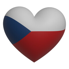 heart with the flag of Czech icon vector 
