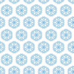 Winter seamless pattern with snowflakes, holiday background. Vector illustration for fabric, textile wallpaper, posters, gift wrapping paper. Christmas vector illustration. Falling snow.