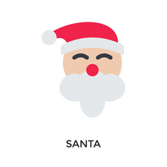 Santa Icon Flat Color Style. Vector Illustration For Graphic Design
