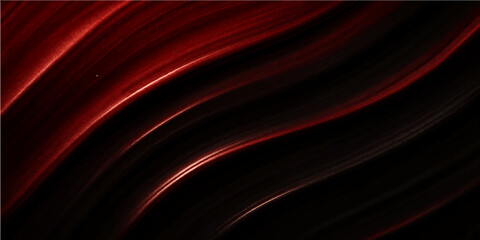 Flowing red silk fabric waves with a smooth abstract texture and subtle light pattern
