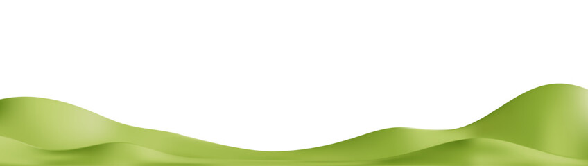 3d green hills on abstract cartoon background. 3d spring landscape green mountain, field, meadow, tree. Park scene. Nature podium isolated. Childish cartoon vector illustration