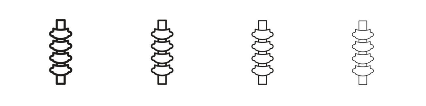 Spinal column icons collection web design, minimal line style