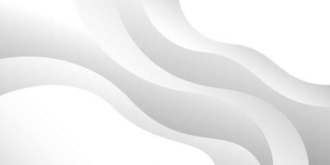 Abstract minimalist white and gray 3D wave layer modern background. texture white pattern. vector illustration