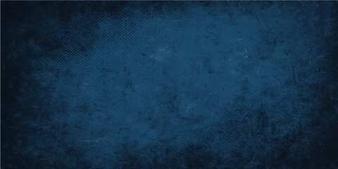 Dark blue grunge wall texture background with vintage paper copy space © Faysal