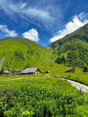 house in the mountains on a Summer Day in July 