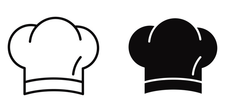 Chef Hat Icon Outline and Solid vector illustration