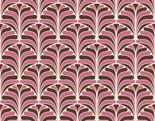 Modern floral cute art deco seamless pattern. Trendy abstract texture. Vector geometric background.