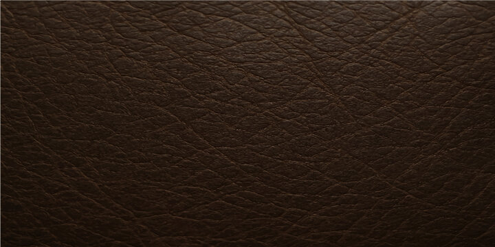 Dark brown leather texture pattern of a natural, rough, and vintage textile material backdrop