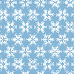 Winter seamless pattern with snowflakes, holiday background. Vector illustration for fabric, textile wallpaper, posters, gift wrapping paper. Christmas vector illustration. Falling snow.