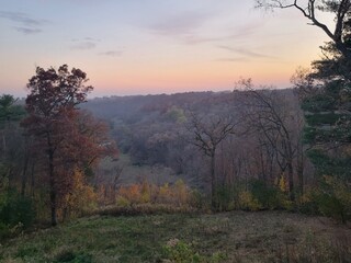misty morning sunrise