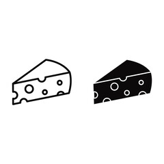 Cheese Wedge Icon Outline and Solid Fill food dairy